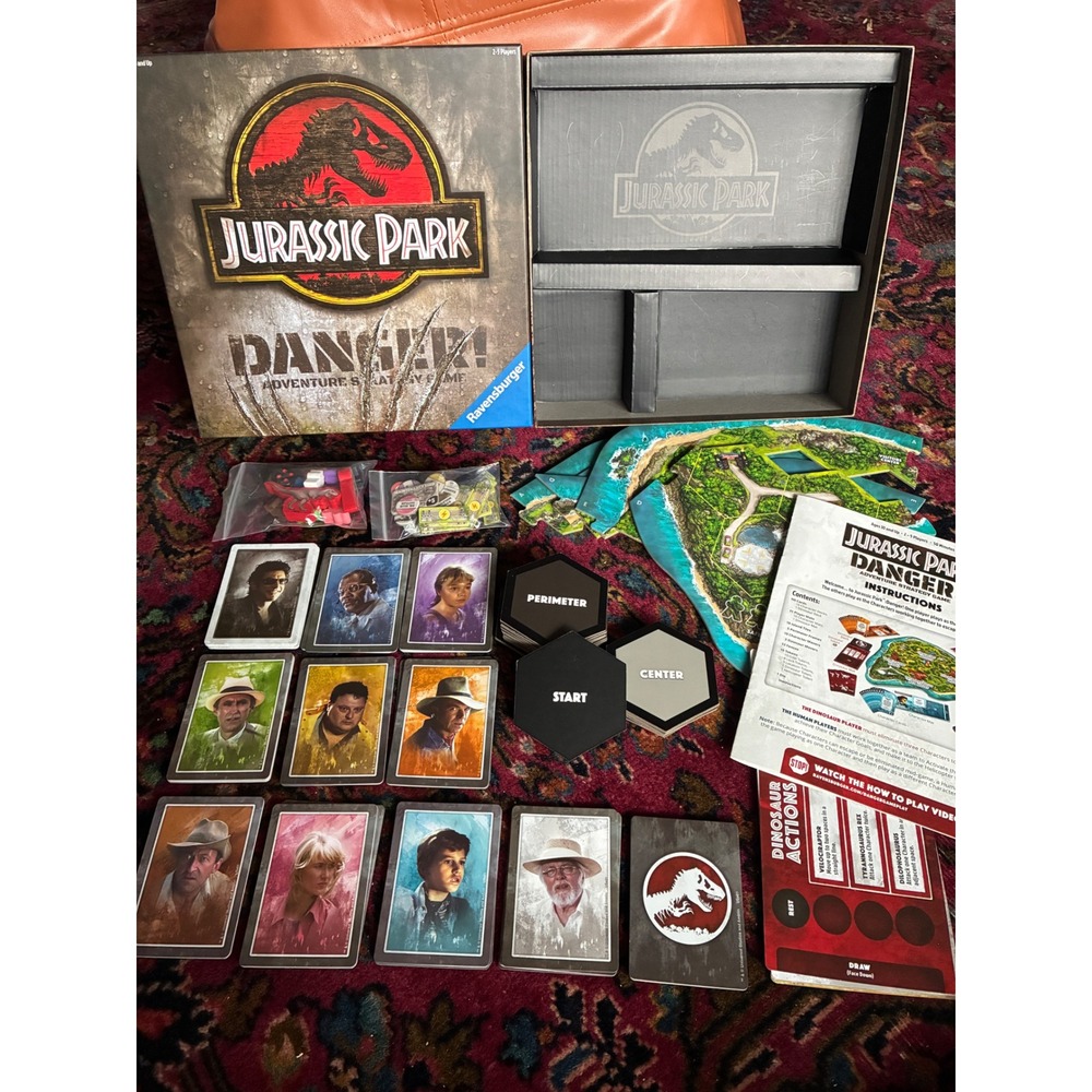Jurassic Park Danger Strategy Adventure Ravensburger Board Game Complete!